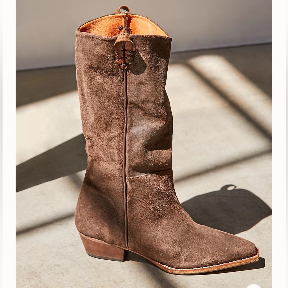 We the Free Montage Tall Leather Chocolate Boots size 39/9 Free People